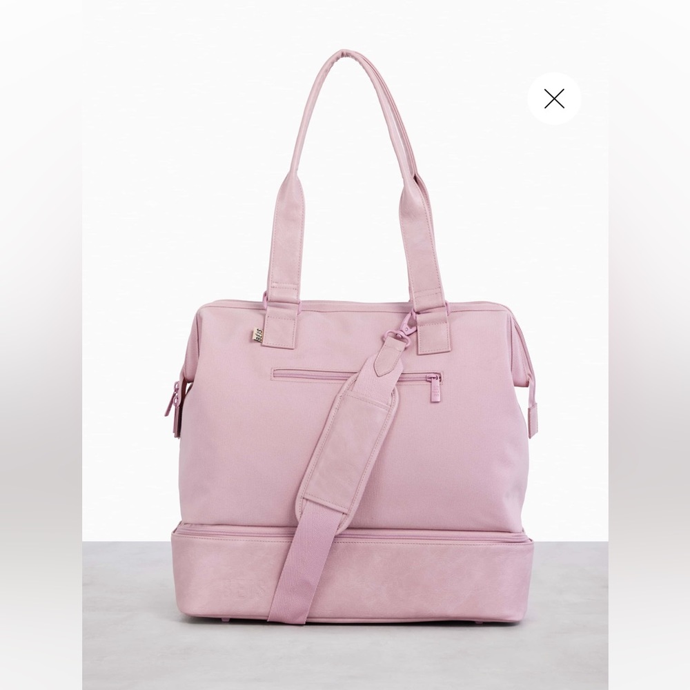 BEIS Mini Weekender Atlas Pink Bag Travel For Women Carry On Luggage Laptop Tote